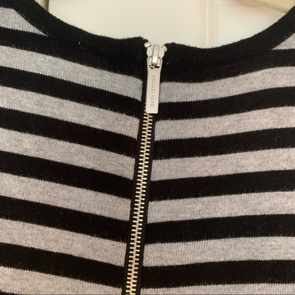 MICHAEL Michael Kors Knit Black Grey Striped Dress - Picture 5 of 9